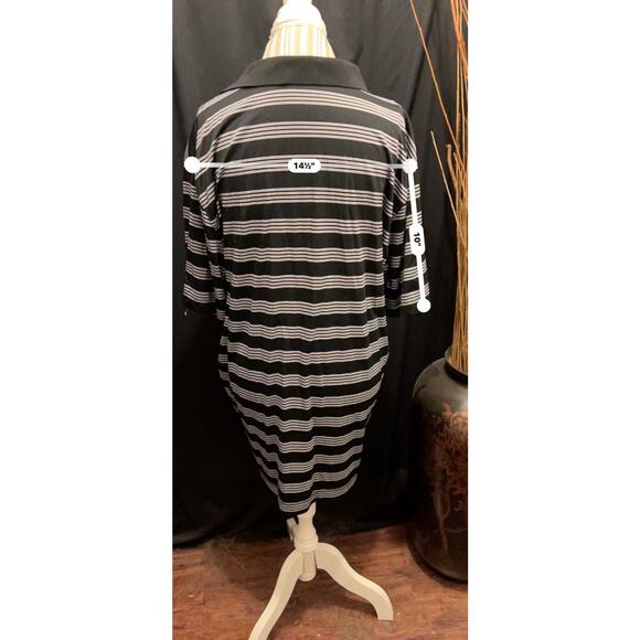 Nike Golf Men’s Dri fit Tour Performance Black Striped Shirt - Picture 2 of 5